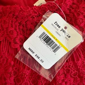 Red free people lace dress